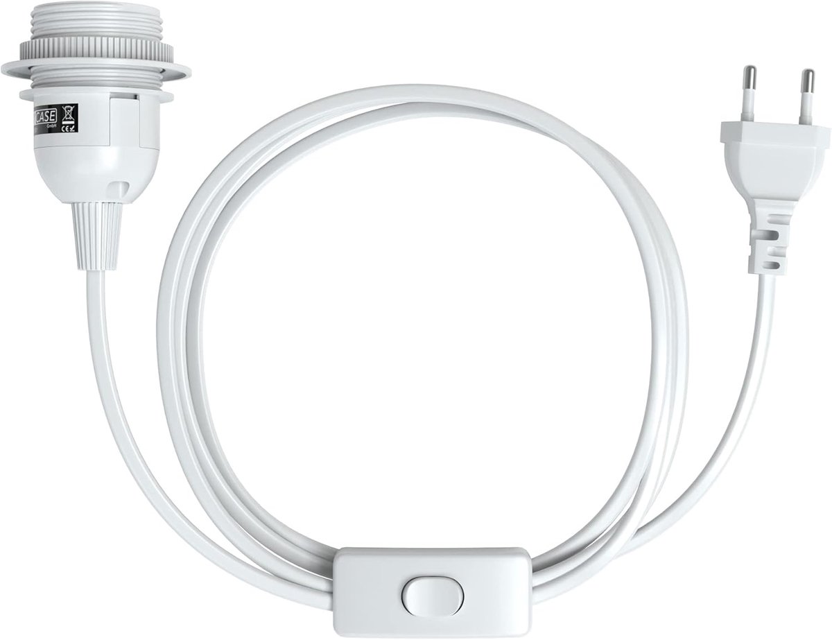 SnelShoppen - E27 Lamp Fitting met Snoer en Schakelaar - Lamp Socket met Stekker voor DIY Lampen - Eenvoudige Installatie voor Woonkamer, Slaapkamer,