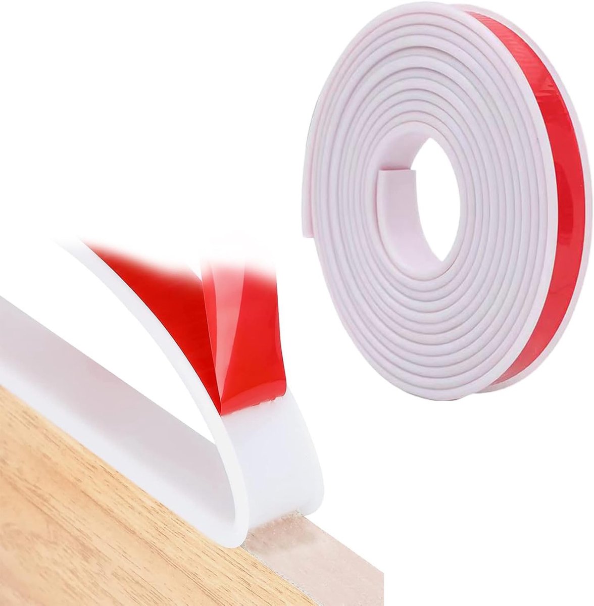 SnelShoppen - U-vormige Zelfklevende Meubelrand Tape - Flexibel TPE Vouwrand Bescherming - 18 mm x 5 m - Wit - Voor Kast Randen, Werkbladen, Kindveili