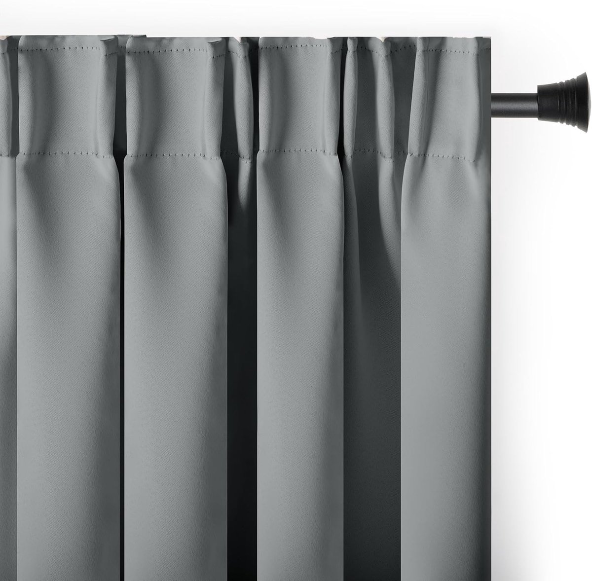SnelShoppen - Zwarte Blackout Gordijn 140 x 245 cm Opaak Met Plooitape - Decoratieve Raamdecoratie Voor Woonkamer, Slaapkamer, Thuis
