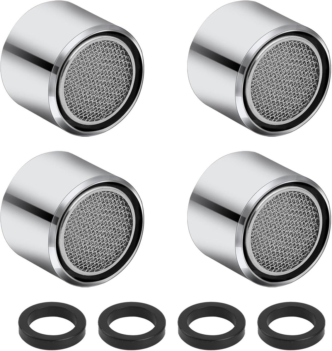 SnelShoppen - 4pcs M22 Jet Regulator Water Hansip - Water Tap Strainer - 22mm Vrouwelijke Draad - Strainer Tap Attachment Filter - Chrome Bubbler voor