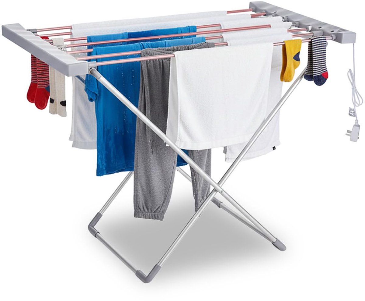 SnelShoppen - Elektrisch Wasrek met 8 Verwarmingsstaven, Inklapbaar, Sneldrogend en Energiezuinig, 120 W, Perfect voor Thuis, Camping en Kinderen