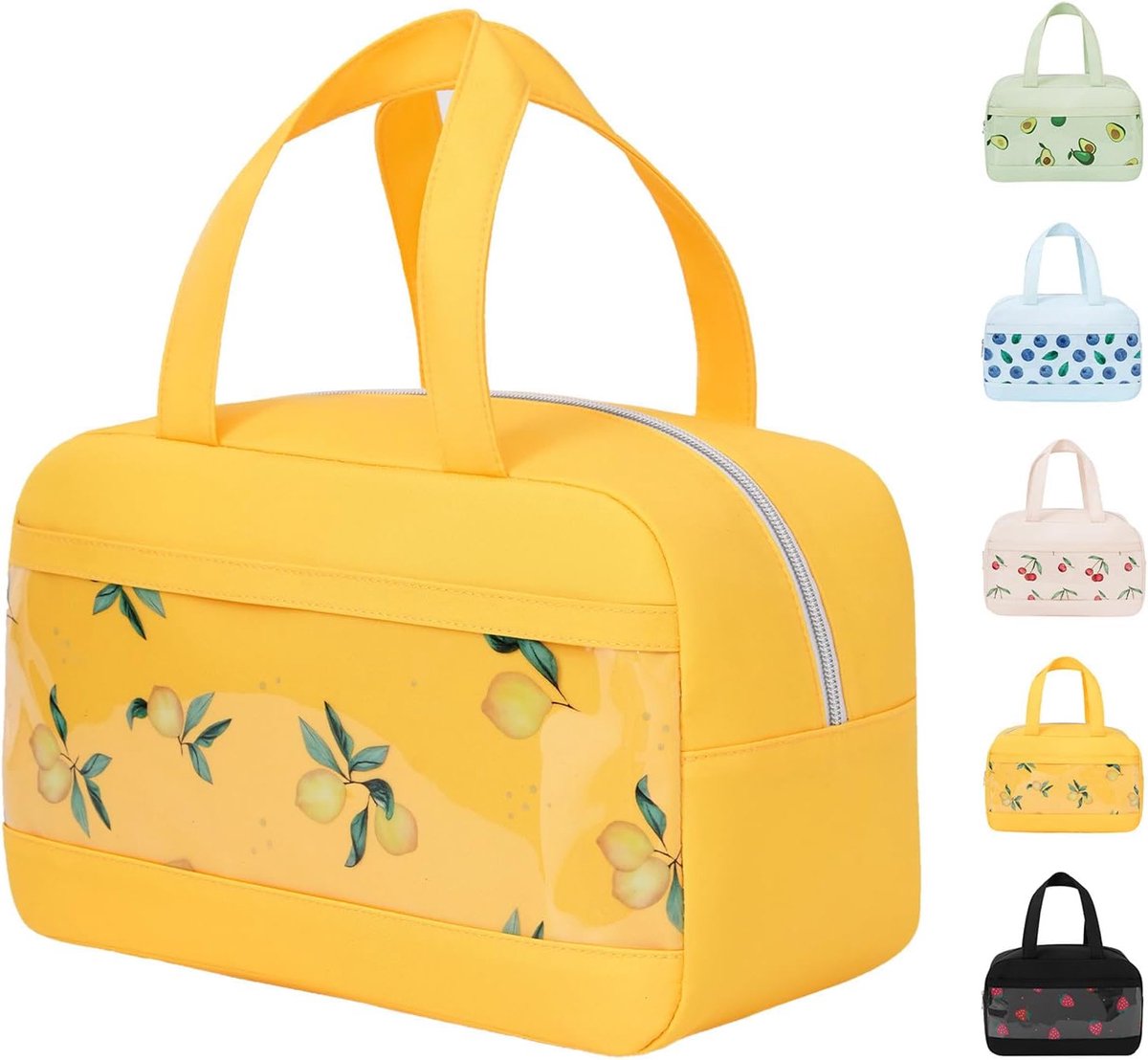 Lunchtas 8L - Geïsoleerde Koeltas voor Dames en Heren - Grote Capaciteit - Waterdichte Lunchbox voor School en Kantoor - Opvouwbaar - Geel