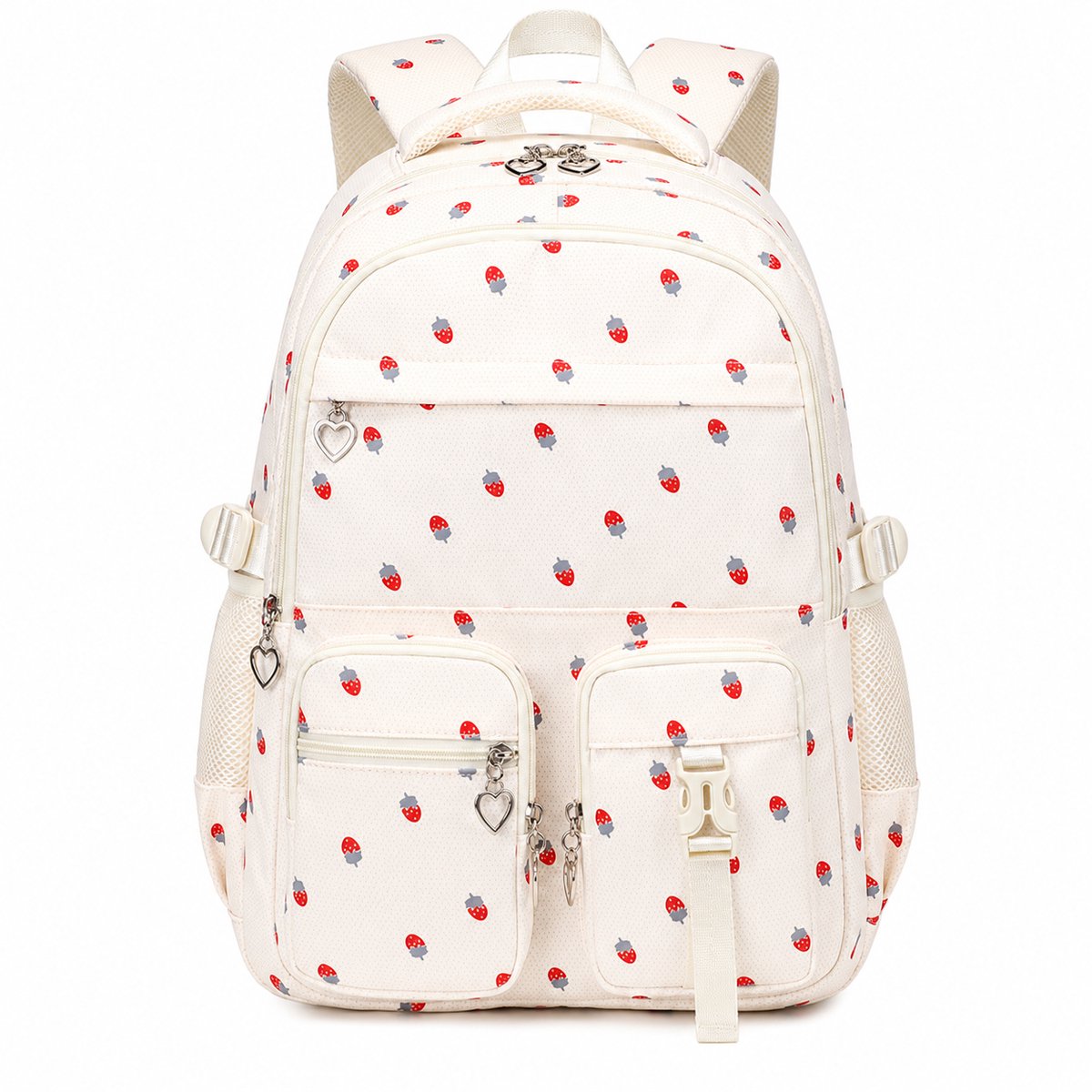 Bobypet Schooltas Meisjes - Rugzak voor Middelbare School - 15.6 inch Laptop Rugzak - Waterbestendige Schooltas voor Tieners - Duurzame Dagrugzak - wit