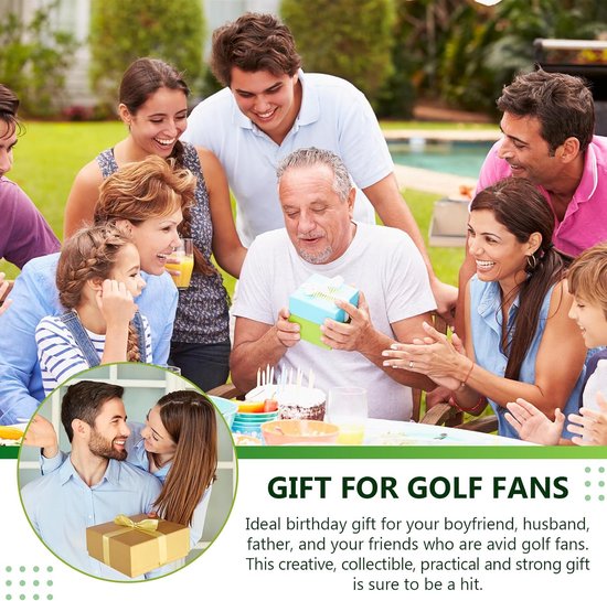 SnelShoppen - Happy Birthday Golfbal Geschenk - Grappig Golf Cadeau voor Mannen, Vader, Golfer, Vaderdag - Inclusief Flanellen Cadeauzak - 1 Stuk — afbeelding 4