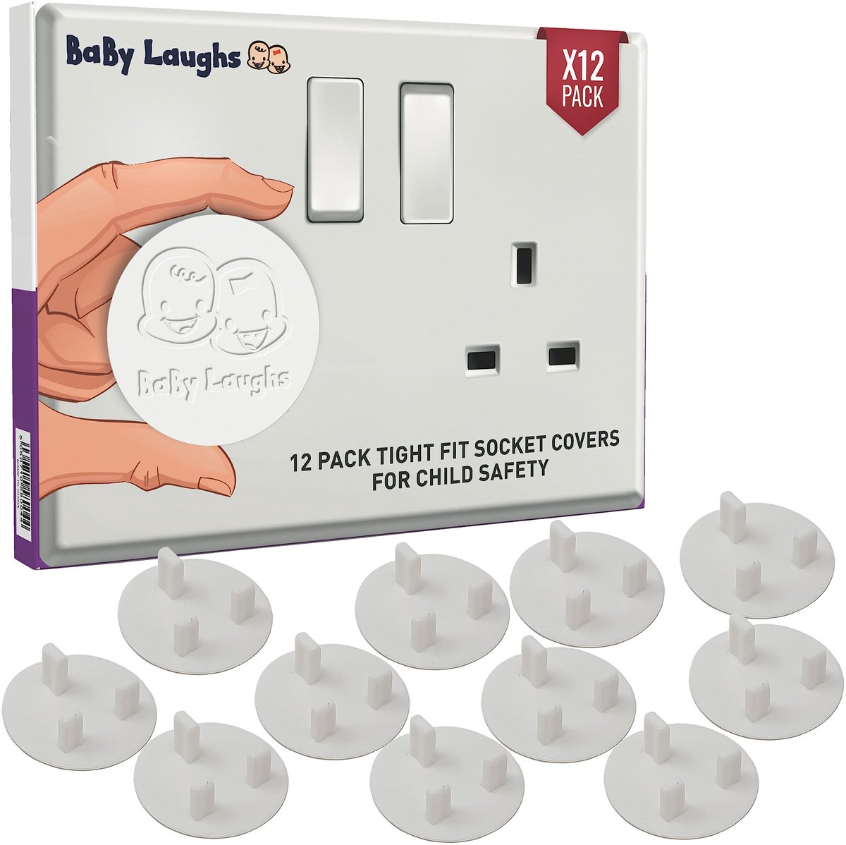 SnelShoppen - Kinderbestendige UK Socket Plug Covers - 12 Pack Stopcontactbeschermers - Veiligheid voor Kinderen - Strakke Pasvorm - Ideaal voor Thuis