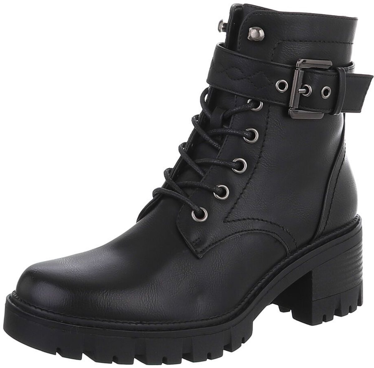 Enkellaars met Veters en Gesp - Dames Mt:39