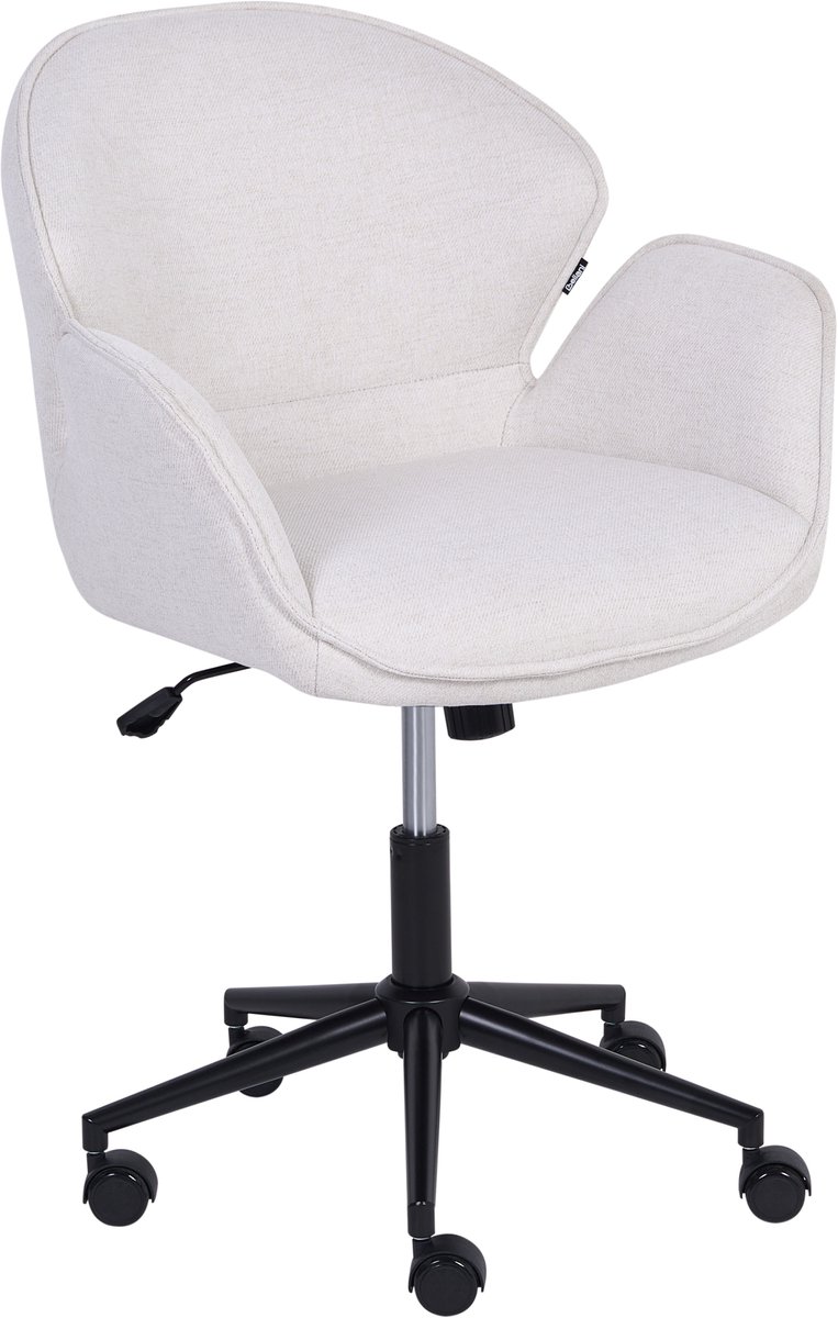 BELMAR - Bureaustoel - Gebroken wit - Polyester