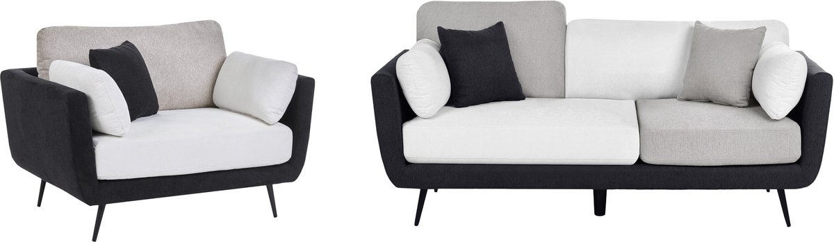 BOLGA - Woonkamerset - Zwart/Wit - Polyester