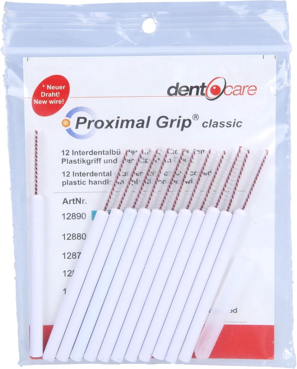SnelShoppen - Interdentalbürste Proximal Grip Fein Wit - 12 Stuks Interdentaalborstels voor Tanden, Hoogwaardige Materialen, Verbeterde Grip en Duurza