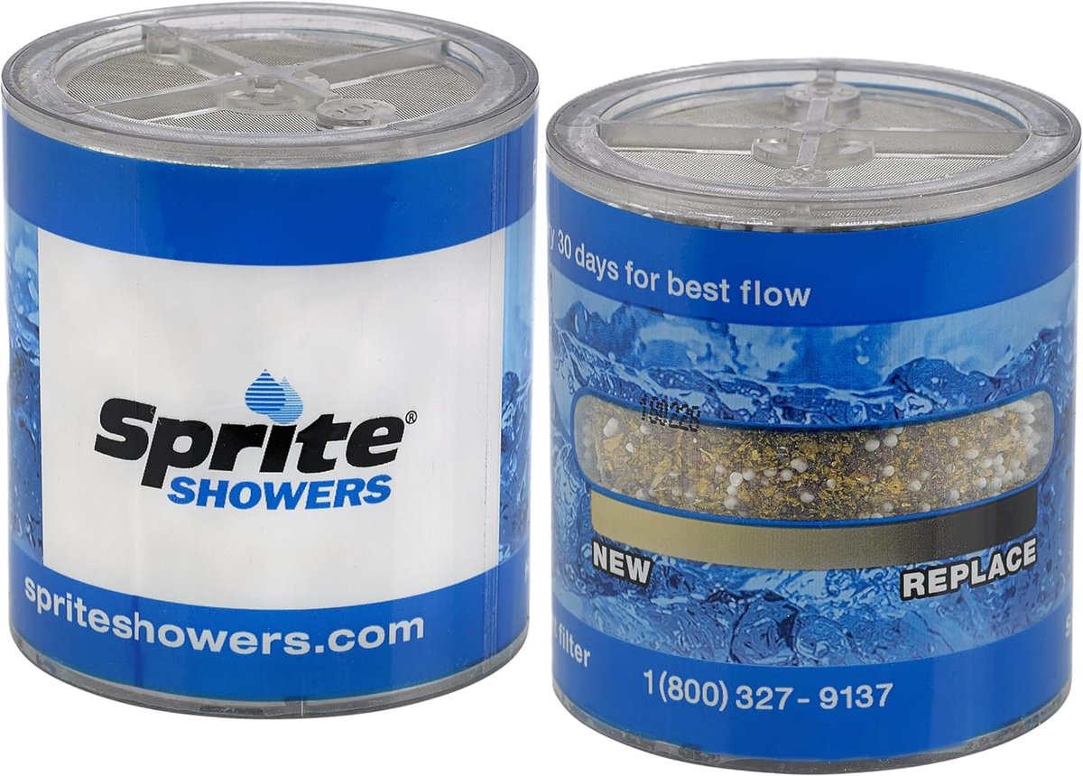 SnelShoppen - Vervangingscartridge voor Douchefilter - Sprite HOC-2 Industries - Hoge Output, Chlorgon Filtermedia, Blauw, USA