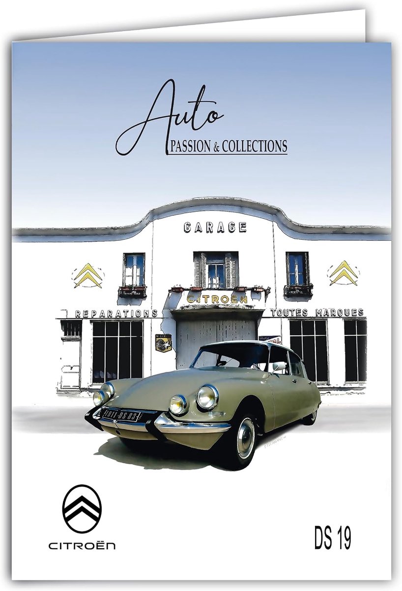 SnelShoppen - Maxi Large Kaart XL 22 x 31 cm Citroen DS19 Officiële Licentie Verjaardag Retirement - Witte Binnenkant - Inclusief Envelop - Duurzaam P