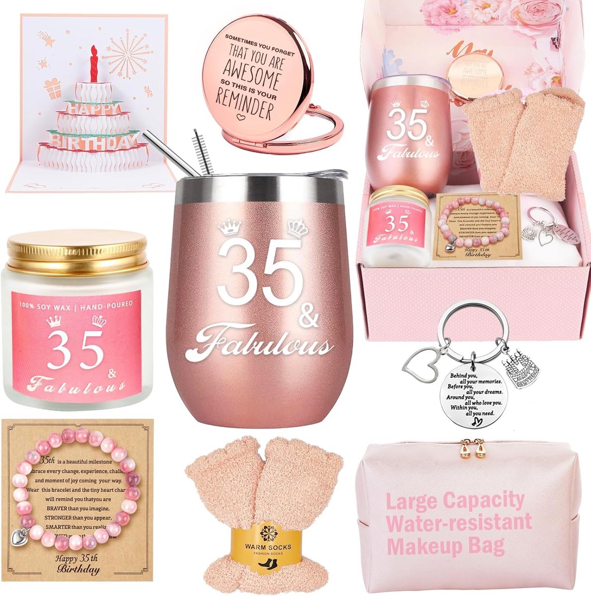 SnelShoppen - 35e Verjaardag Cadeau voor Vrouwen, Luxe Cadeaubox voor Beste Vriendinnen, Moeders, Vrouwen, Dochters, Zussen en Collega's