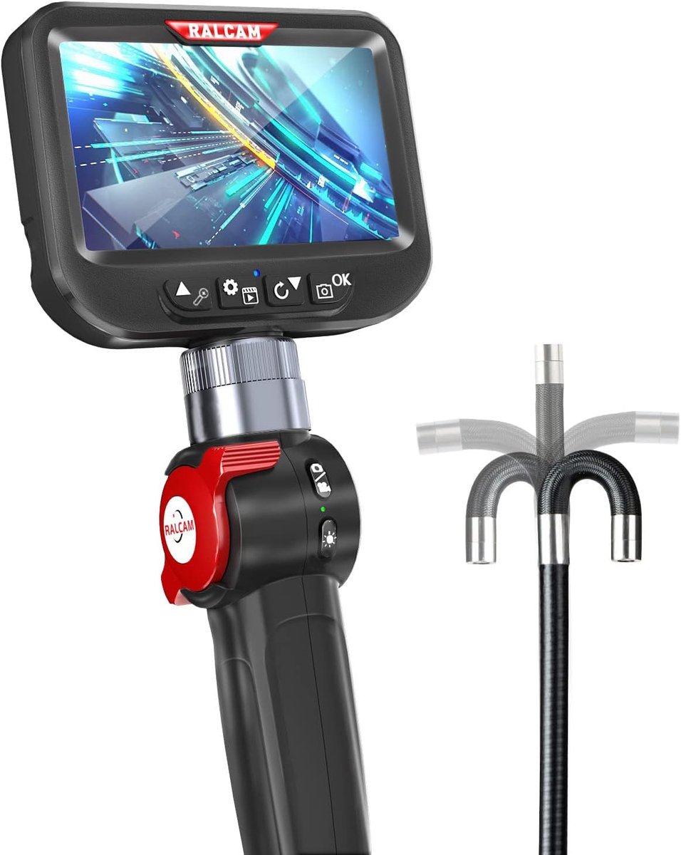 SnelShoppen - Endoskopcamera met Licht 8.5mm - 4.3 Inch HD 1080P Inspektie Camera met 6 LED en IP67 Waterdicht - Flexibele Telescoopcamera voor Auto e