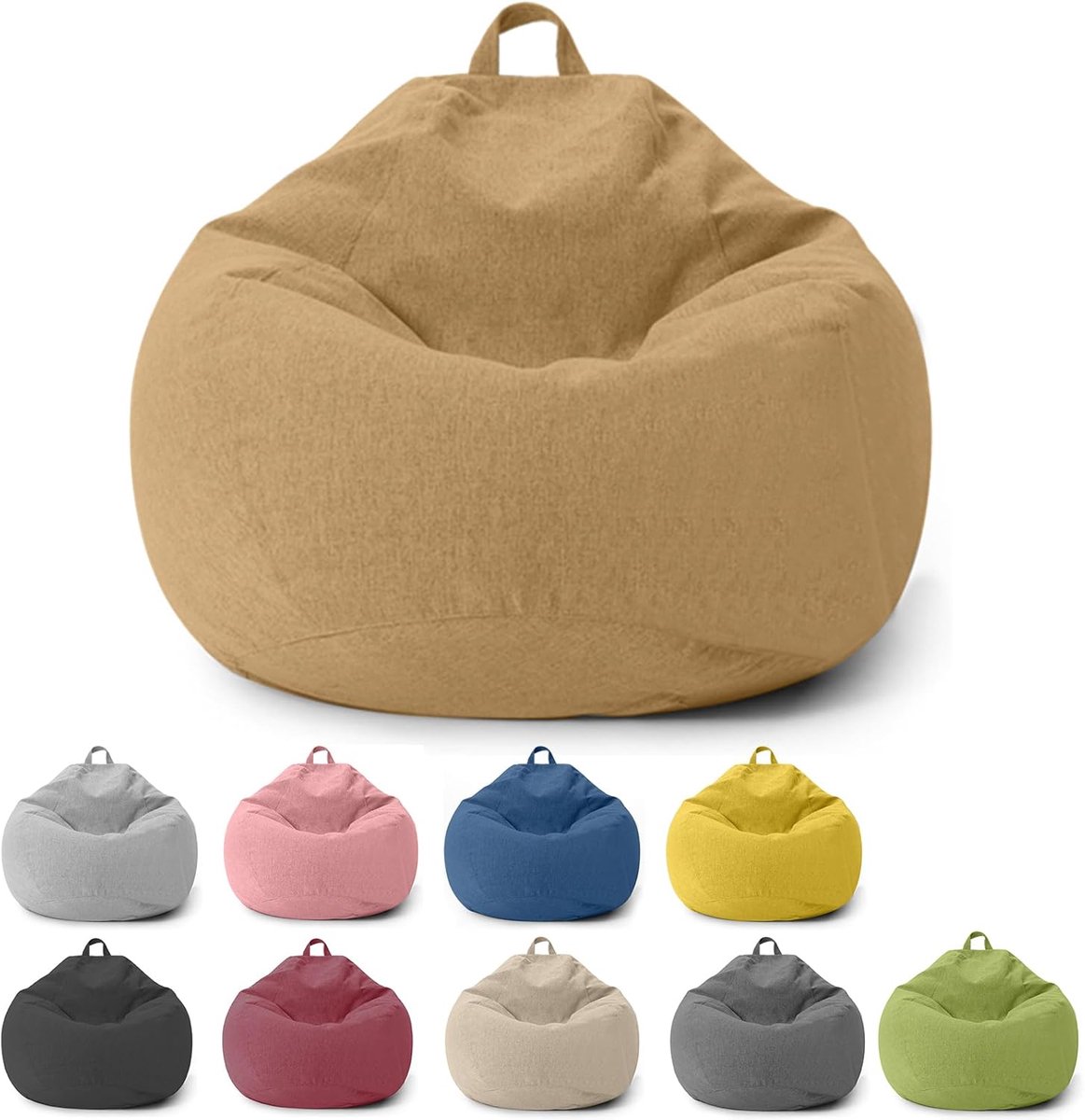 SnelShoppen - Bean Bag voor Kinderen en Volwassenen, Kussensloop zonder Vulling, Bean Bag Stoel voor Slaapkamer, Kantoor, Woonkamer, Terras (Lichtbrui
