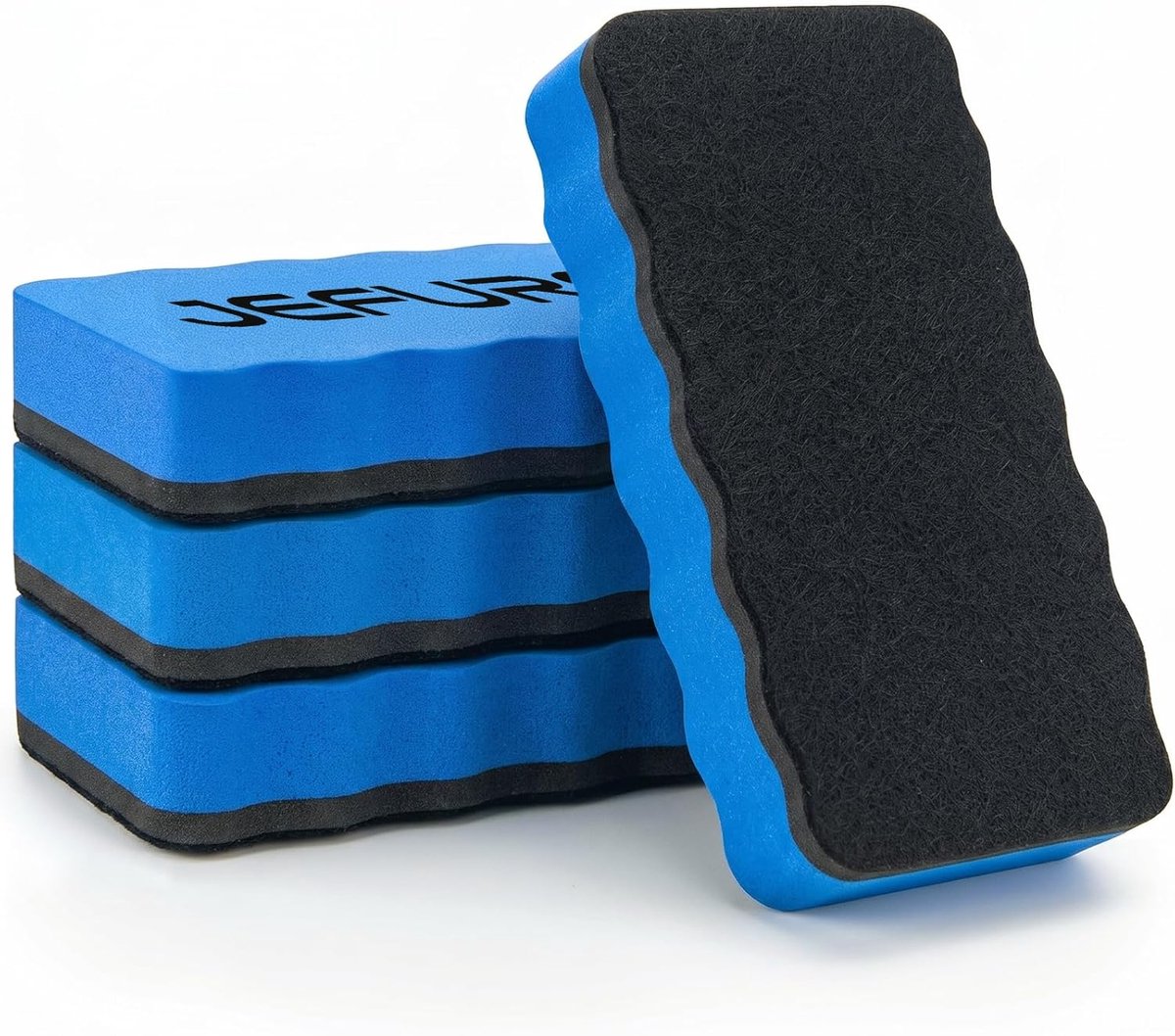 SnelShoppen - Magnetische Gum 4 Stuks Blauw - Whiteboard-Wisser voor Effectieve Reinigen - EVA-Schuim en Microvezel - Geschikt voor Glas en Diverse Op