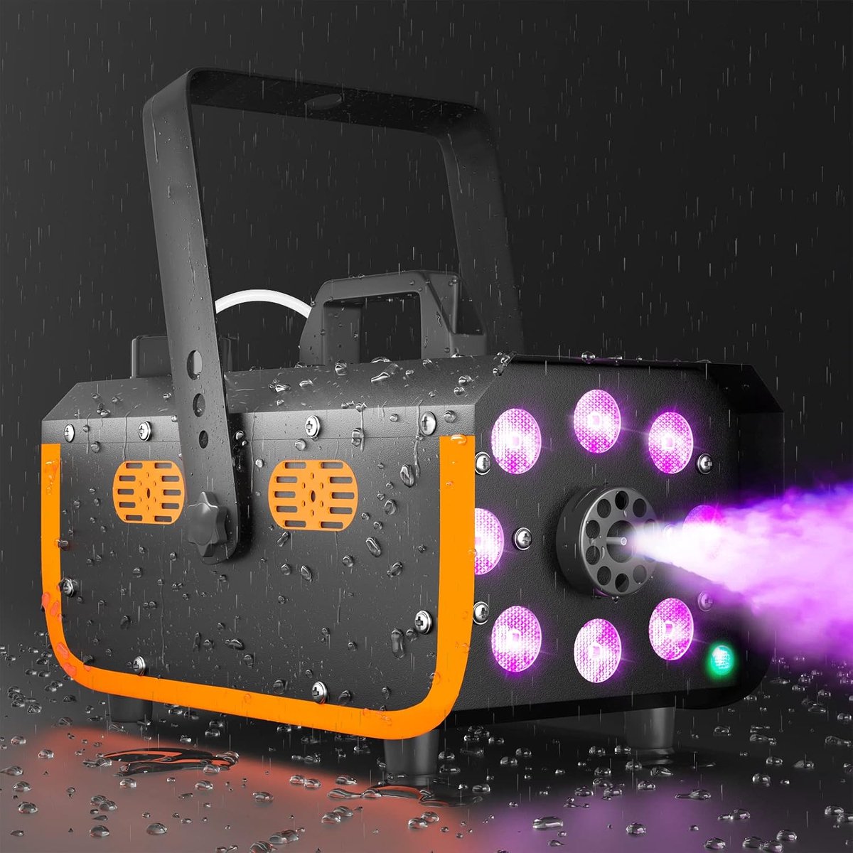 SnelShoppen - Smoke Machine 500W met 2300 CFM Rookafvoer, 2 Draadloze Afstandsbedieningen, 8 LED Lichten voor Feest, Bruiloft, Halloween en meer
