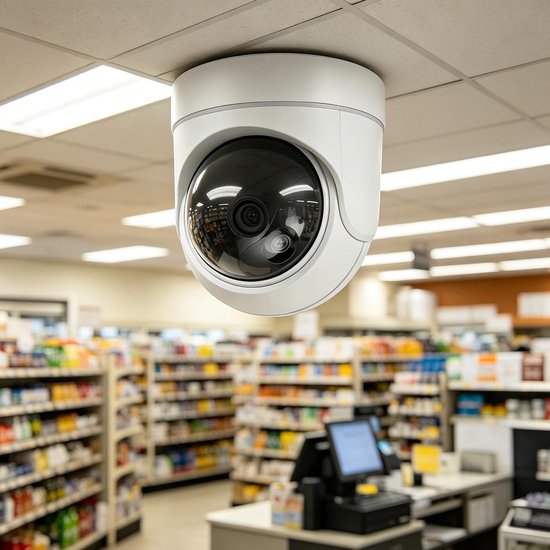 SnelShoppen - Dummy Fake Beveiligingscamera met Alarm Flitsende Rode LED Licht, Voor Binnen en Buiten, Nep Camera tegen Diefstal, Realistische Uiterli van Snelshoppen — afbeelding 5