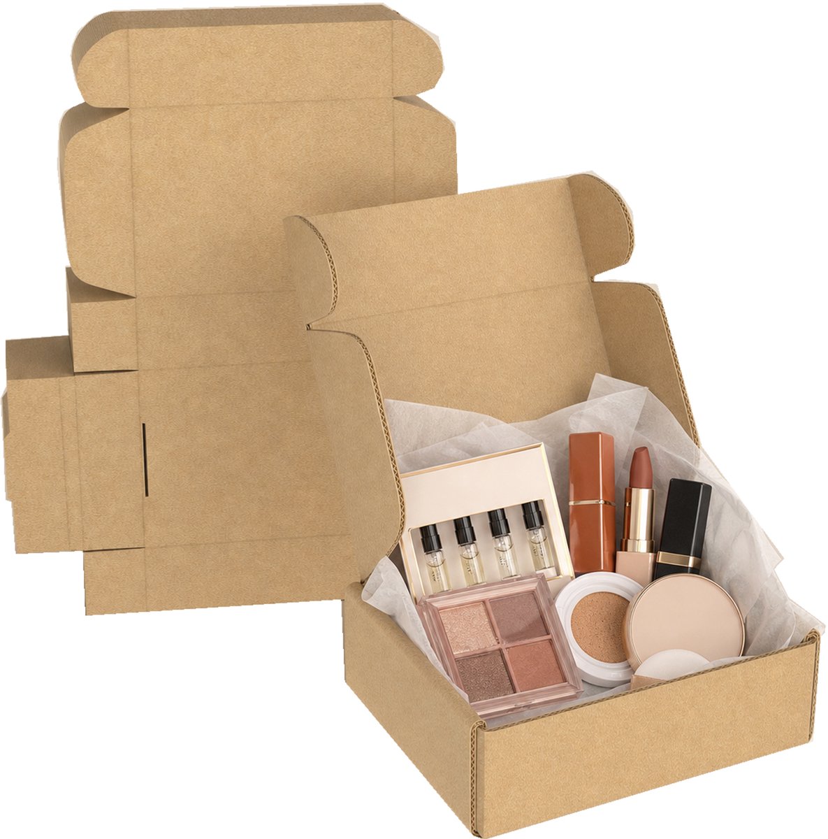 Froadp Verpakking van 800 verpakkingsdozen, opvouwbare kartonnen dozen en transportdozen, eenvoudig op te vouwen, stevige constructie, geschikt voor transport, verhuizingen, opslag en cadeauverpakkingen. Grote brieven - bruin - 15 x 10 x 4 cm