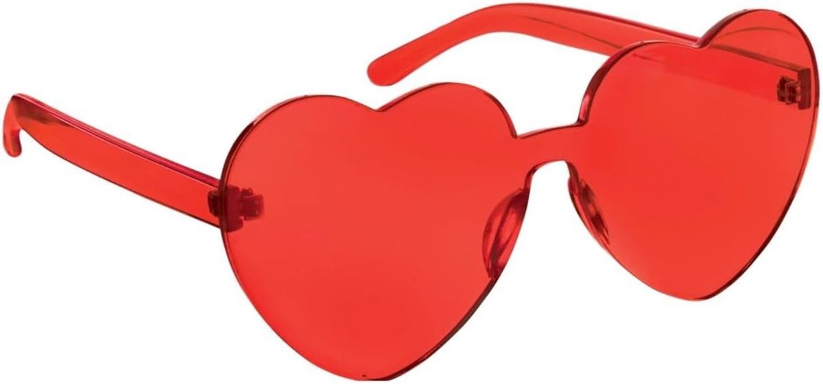 Bril hartjesvorm - Zonnebril - Carnaval - Verkleedkleding - Party glasses - Grappige/gekke bril - Rood - Jonyx