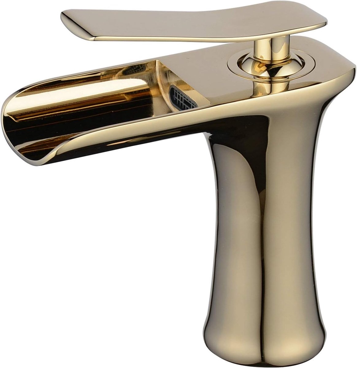Enkele Handvat Enkel Gat Waterval Badkamer Wastafel Tap, Gepolijst Goud Toilet Mengkraan, BL9009G