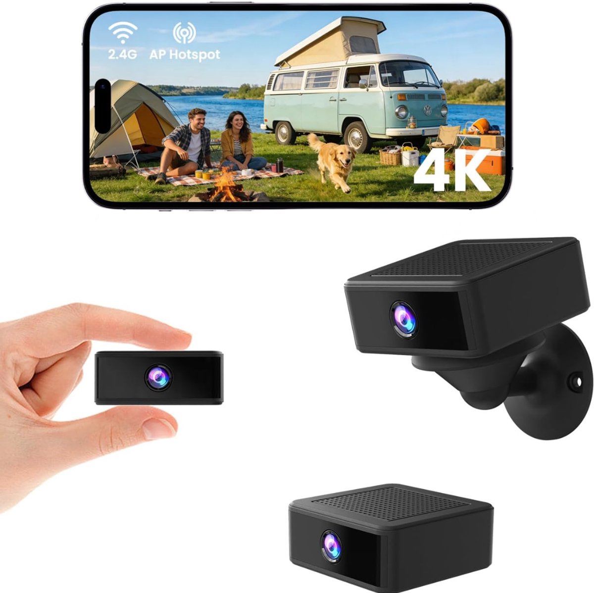 Zavio® Mini Spionagecamera - Verborgen Camera - Beveiliging Thuis -Zwart