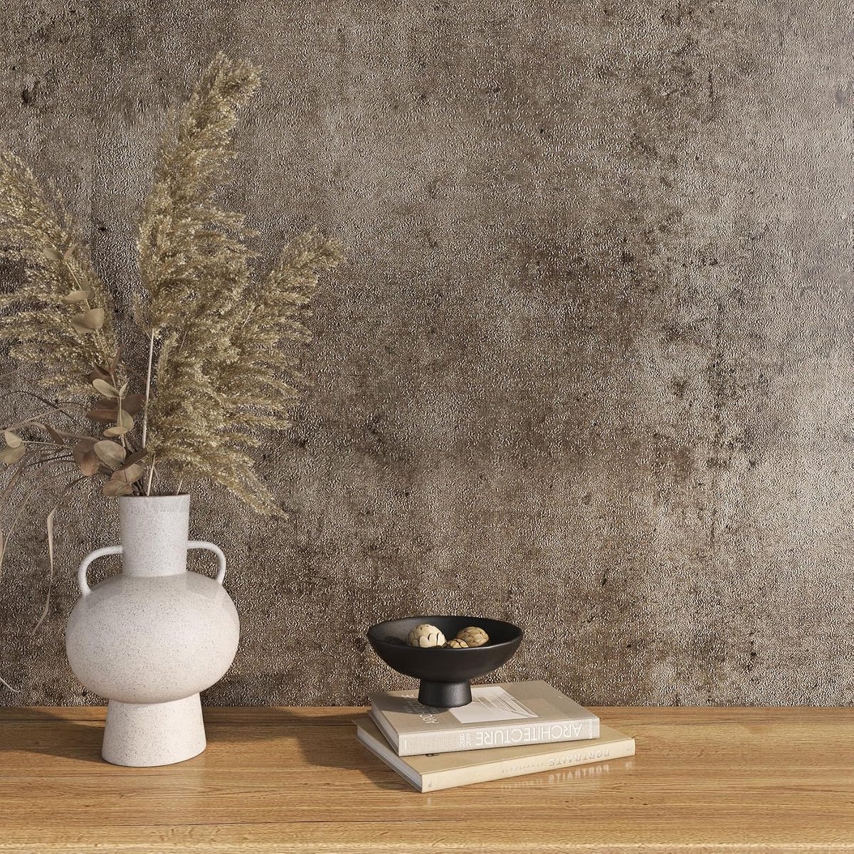 Behang betonlook bruin goud behang zelfklevend woonkamer plakfolie slaapkamer retro meubelfolie betonlook kledingkast ladekast folie voor meubels 40CMx2M