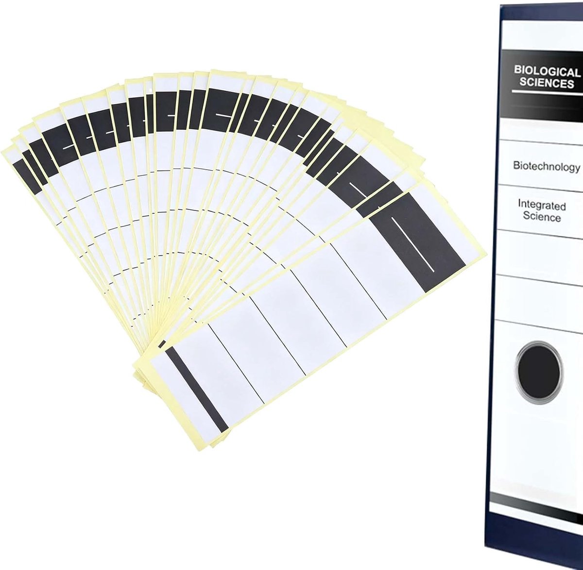 50 stuks zelfklevende etiketten voor ordnerrug, 54 x 190 mm, voor smalle mappen van 5 cm/8 cm, sterke hechting, voor printer, kantoor, thuis, school, wit