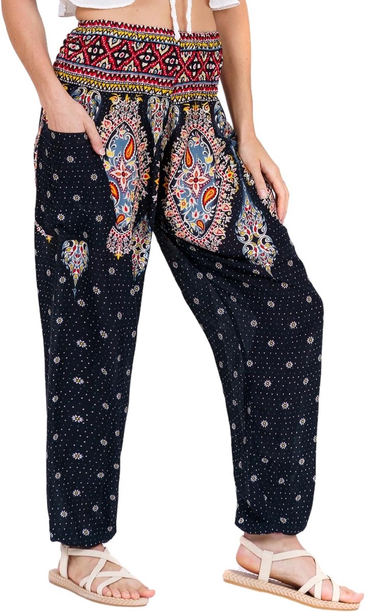 Harem Yogabroek voor dames S-4XL Hippie Boho PJs Lounge Beach Print Plus