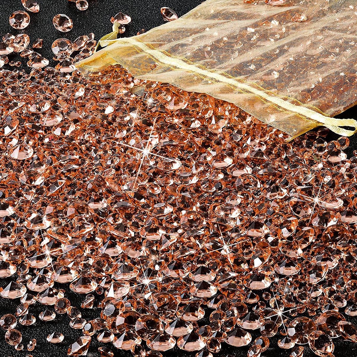 4000 Stuks Acryl-strass-Decoratie, 3 Maten voor Bruiloftsdecoraties, Tafeldecoratie, Reparaties van Bruidskapsels, Vazenvullers, Feestjes (Roségoud)