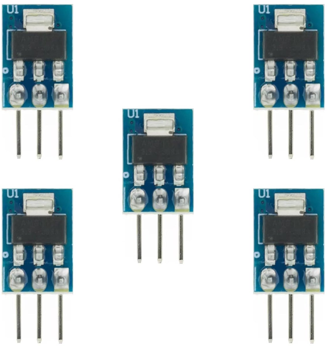 5 stuks LM1117 voedingsmodule 3,3 V 800 mA miniatuur gestabiliseerde voeding 4,5-7 V naar 3,3 V spanningsverlager