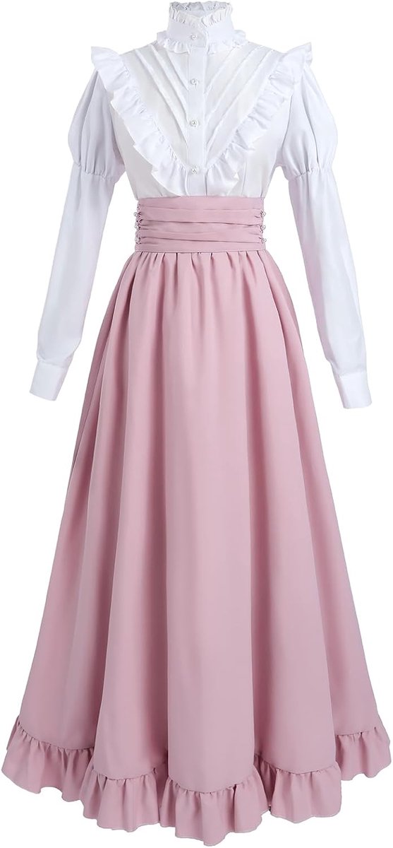 Middeleeuwse jurk renaissance kostuum dames Victoriaanse jurk vintage baljurk dames Victoriaanse blouse met renaissance maxirok