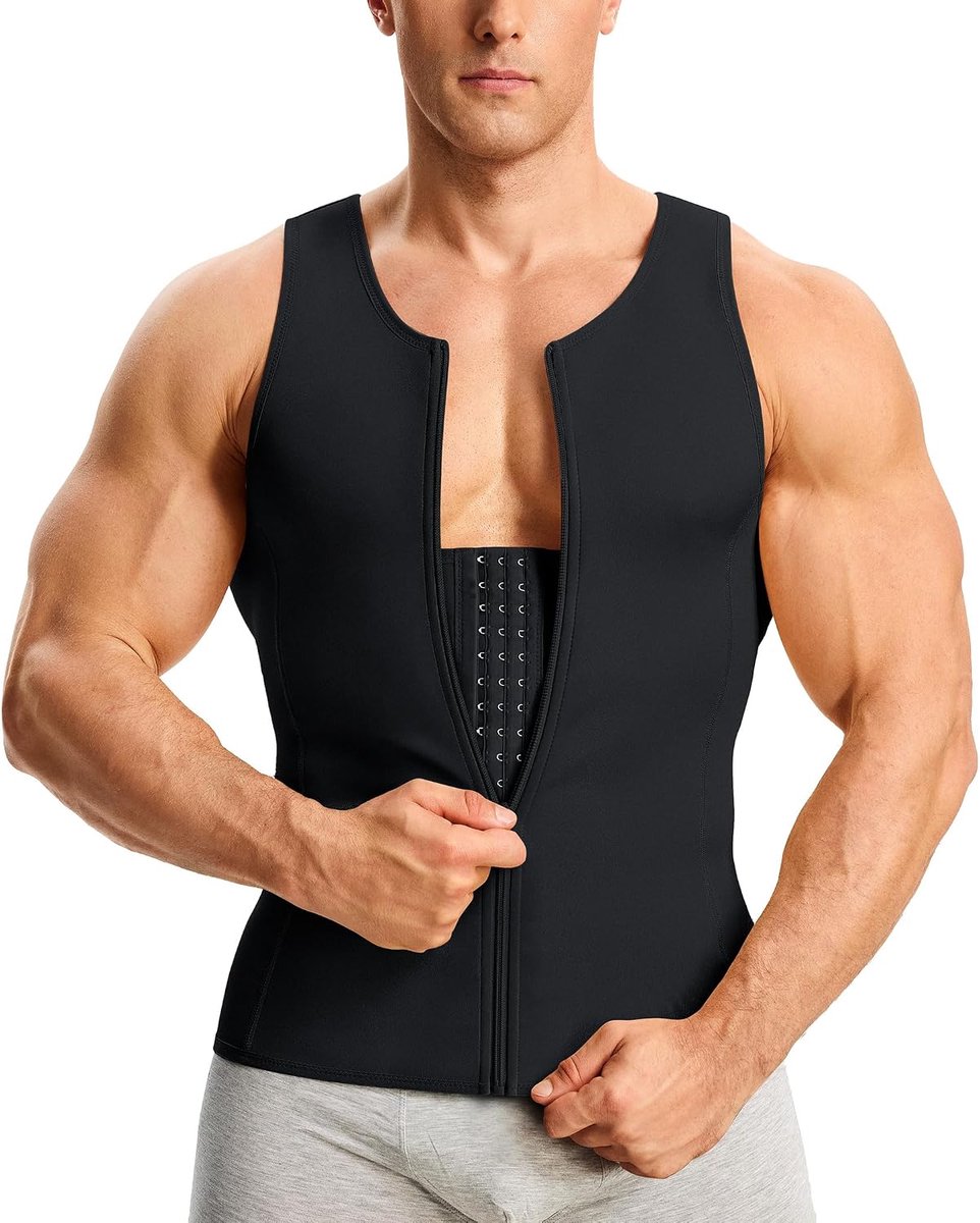 Platte buik voor heren, T-shirt Perko figuurvormende tanktop voor heren, compressie, afslankend, top, buikondersteuning voor heren
