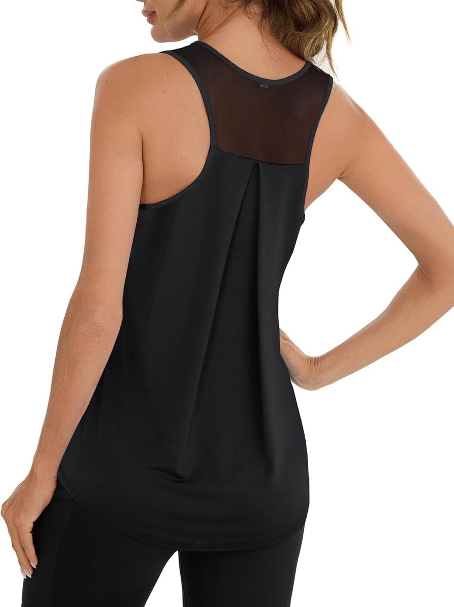Sport-T-shirt voor dames, mouwloos, tanktop voor fitness, tanktop voor de zomer, chique en elegant, yoga-tops, ademend
