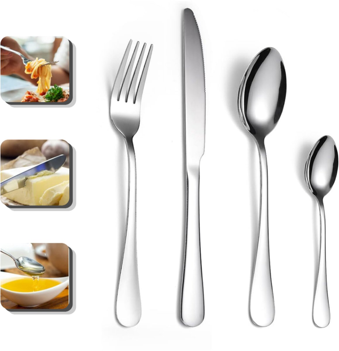 Zavio® Bestekset 6 Persoons - Serviesset - 24-Delig