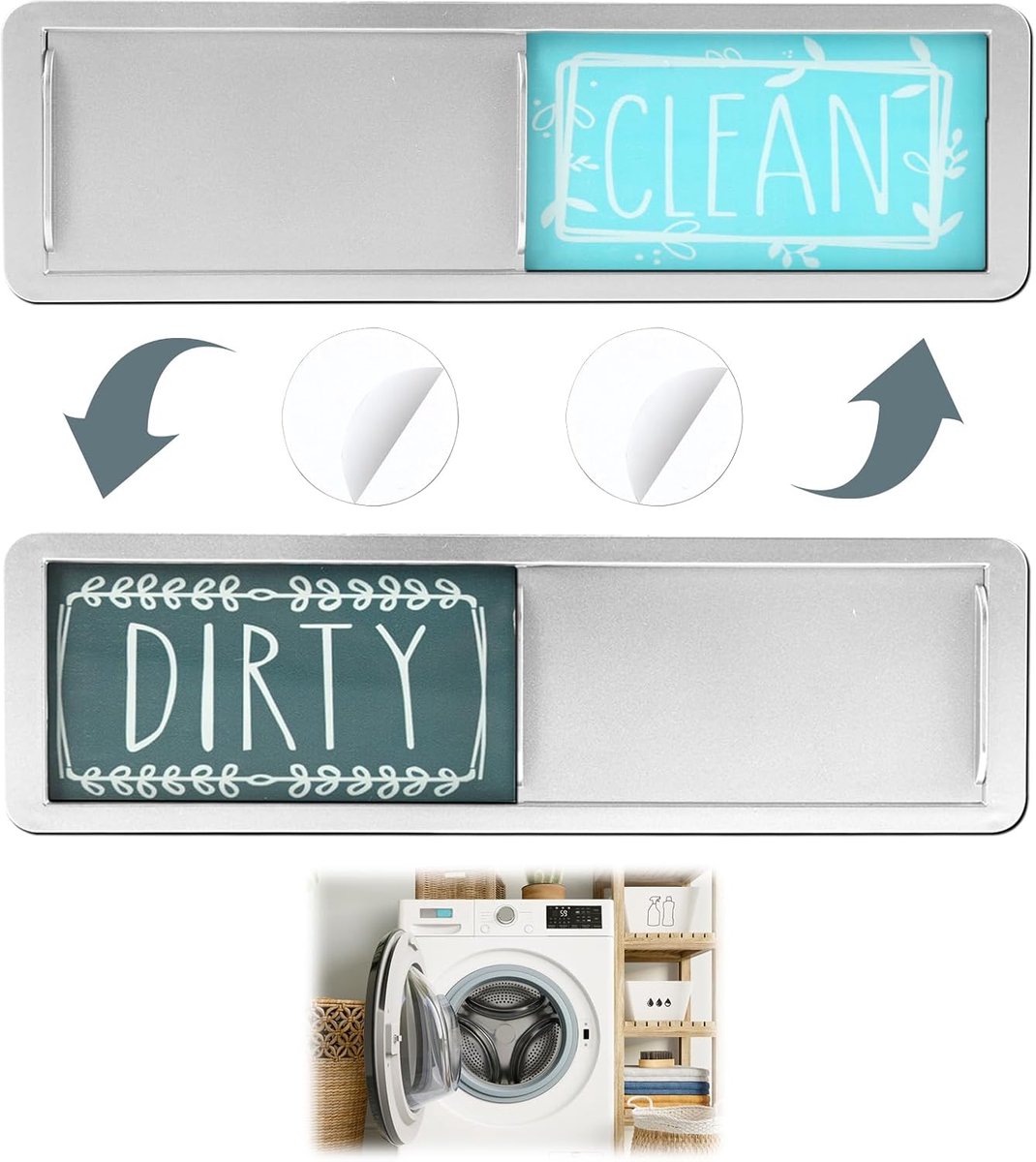 Magneet voor vaatwasser Clean Dirty, Clean Dirty magneet voor vaatwasser, krasbestendige vaatwassermagneet Clean Dirty Dishwasher Sign met schuiffunctie, stijlvolle keukendecoraties