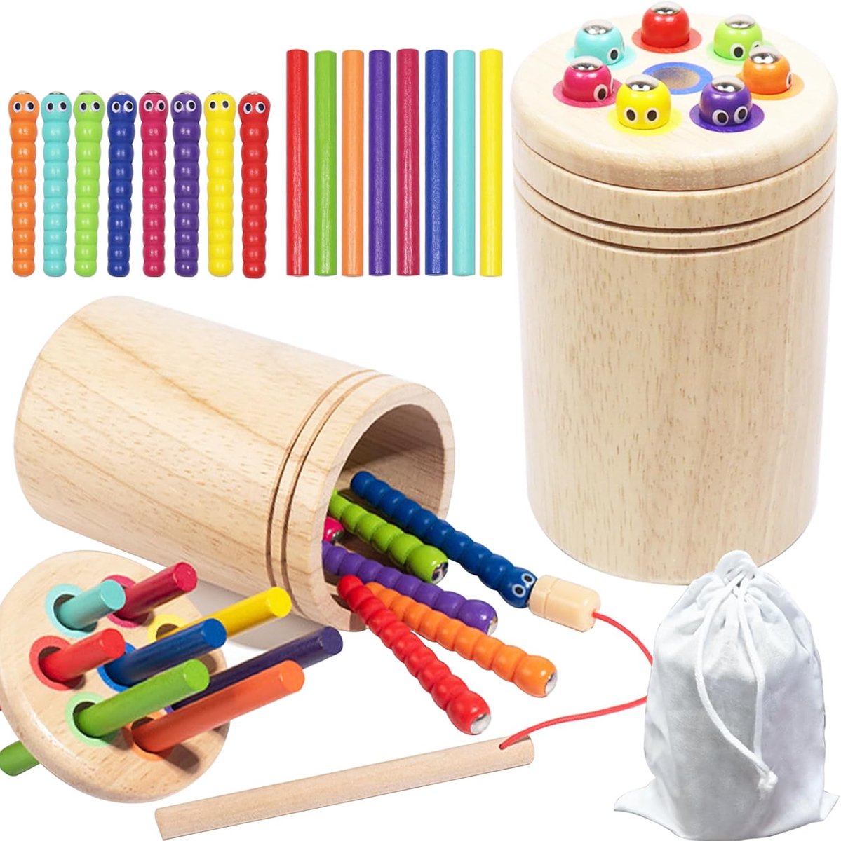 Montessori Speelgoed 2-in-1, Montessori sorteerspel, houten speelgoed, steekspel, hout, kleurvorm sorteerspel, educatief speelgoed, motoriekspeelgoed, sensorisch speelgoed, cadeau