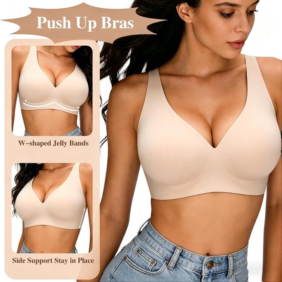 Jelly BH, full cup luipaardprint beha Comfort Sleep Jelly Push Up BH Naadloos Geen Onder Draadloze BH's voor Vrouwen UK Everyday T-shirt BH's — afbeelding 5