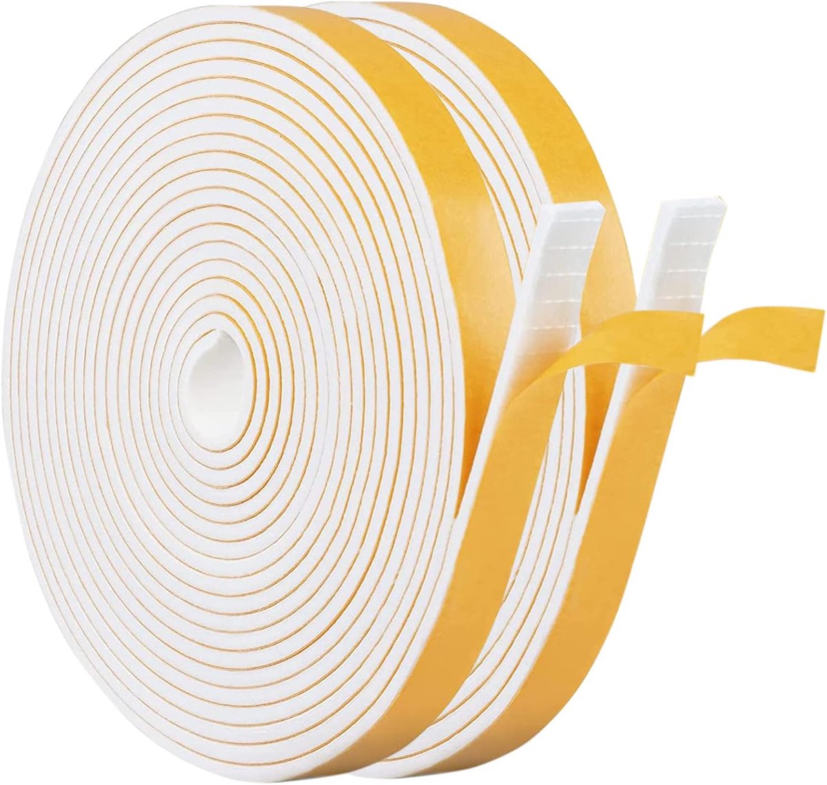 zelfklevend, voor deuren en ramen, schuimtape, schuimstrip, deurafdichting, rubberen afdichtstrip, geluidsisolatie, stootzegel, 12 x 3 mm (B x D), 12 m, wit