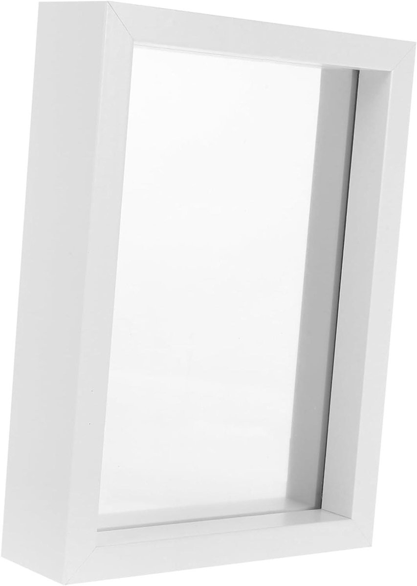 Dubbelzijdig Bloemendisplay - Gedroogde Bloemen Frame - Decoratief Display - Zwevend Glasontwerp - 350 Gram - Wit