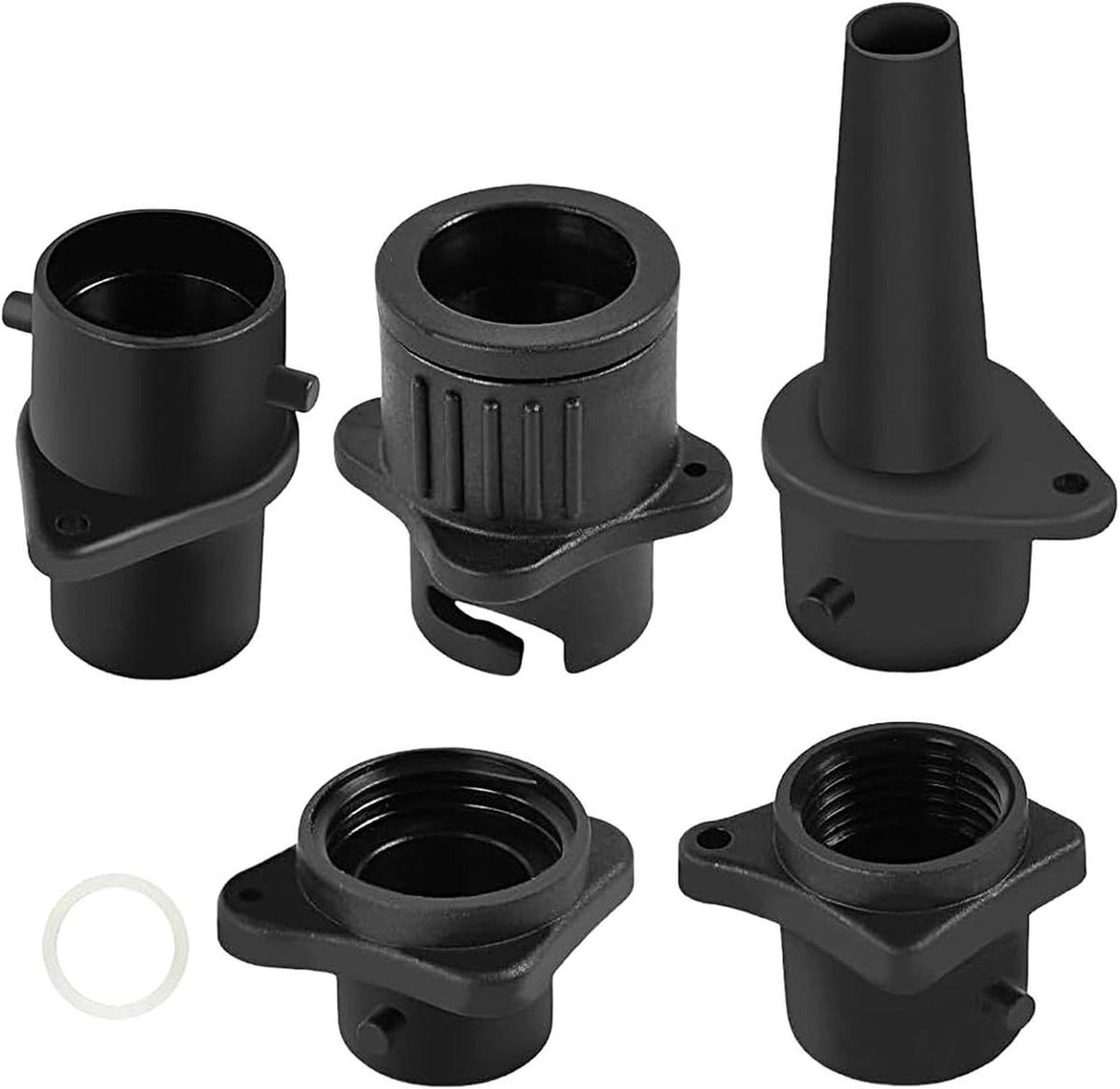 Luchtpomp Adapter - Opblaasaccessoire Bootpomp - Watersport Opblazen - 4 Mondstukken Universeel - 9.5 x 6.5 x 3.8 cm