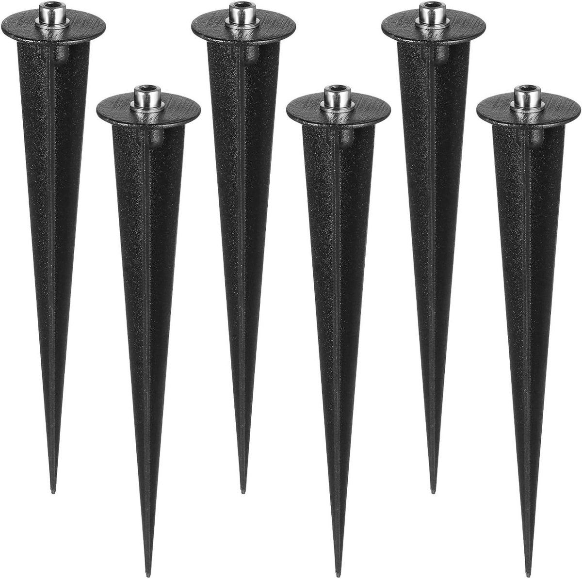 Grondpennen Aluminium - Paaltjes Verlichting - Buitenverlichting Bevestigen - Weerbestendig Materiaal - 16.40X3.50X3.50CM - Zwart