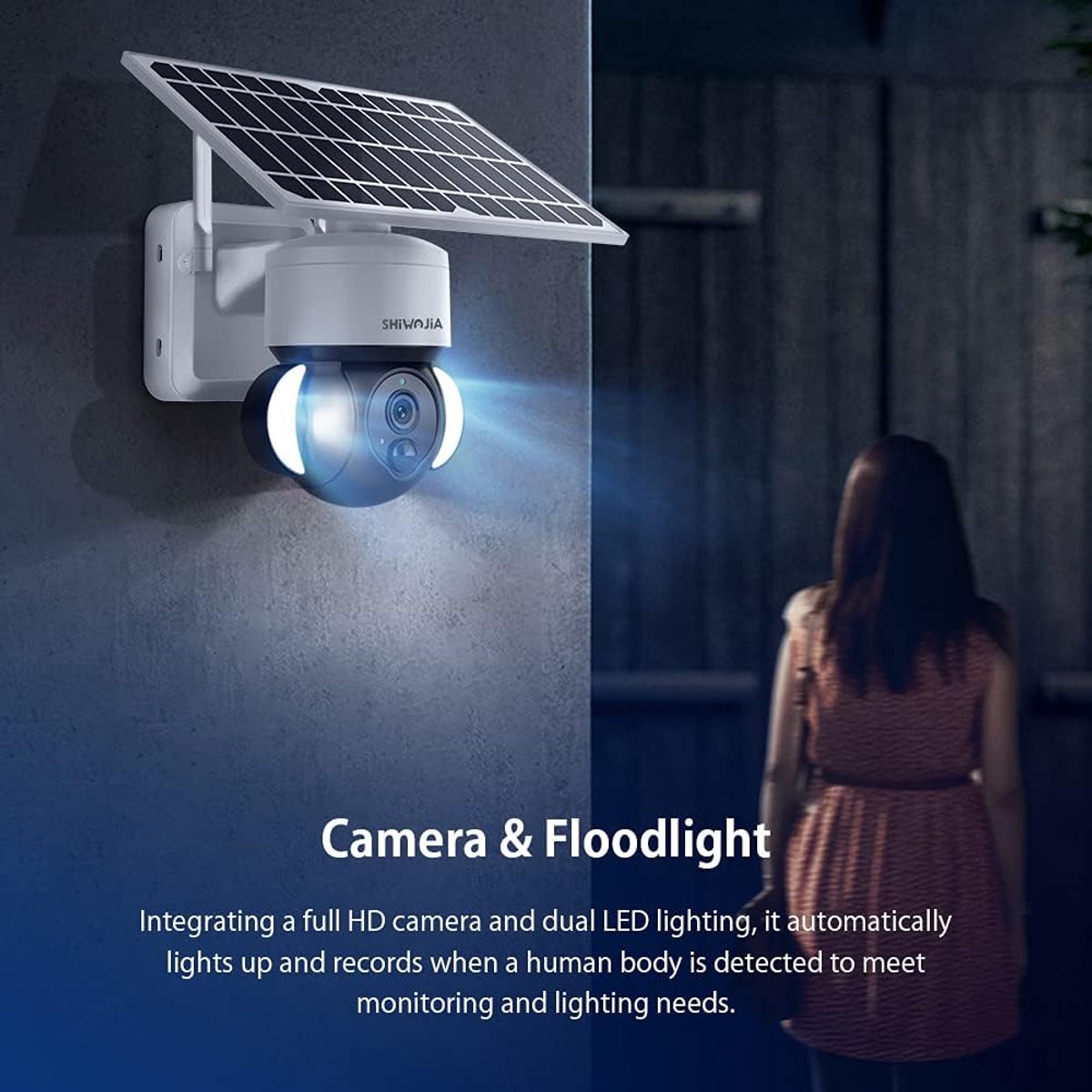 SnelShoppen - Draadloze Solar Camera 2K met 360° Beweging, Oplaadbare Batterijen, PIR Bewegingsdetectie, 2-Weg Audio, Tuya en Smart Life Compatibel
