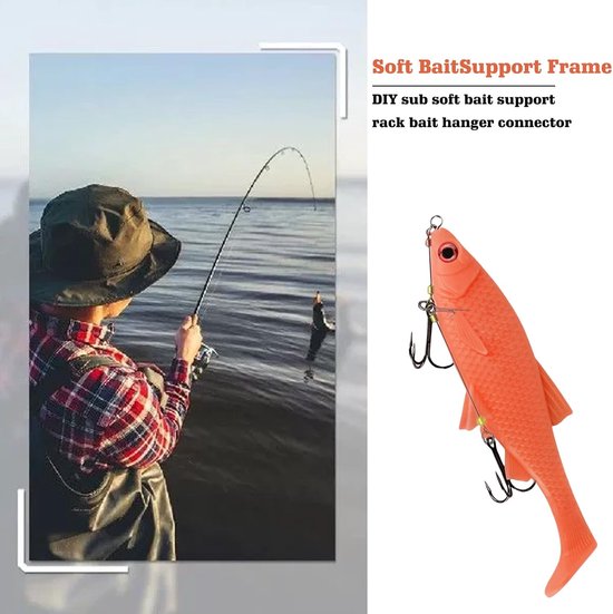 Set van 3 Stinger Haken met Voorvak Systeem en 5 Verwisselbare Gewichten voor Snoek, Ideaal voor Rubber Vissen met Jigkop, Geschikt voor Aas van 10, 13 en 18 cm, Maten S, M, L — afbeelding 3
