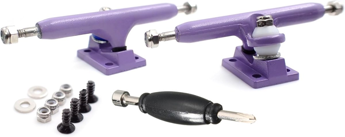 SnelShoppen - 34mm Fingerboard Trucks Pro Met Echt Lock Nuts, Rubber O-Ring Urethane Bushings, Geoptimaliseerd Pendant, Breedte 34mm - Voor Tuning en