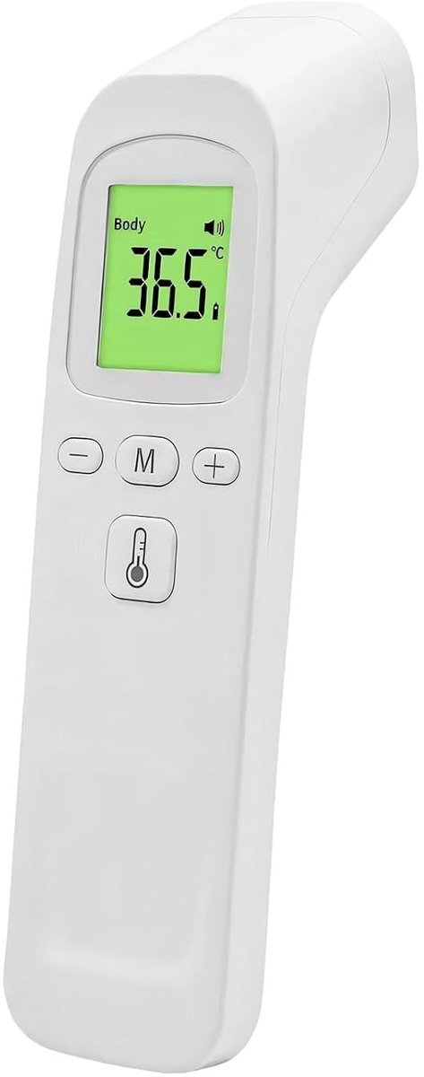 Digitale infrarood voorhoofdthermometer voor baby en volwassene, nauwkeurige metingen, LCD-display, geheugenfunctie, gebruiksvriendelijk en snel in gebruik