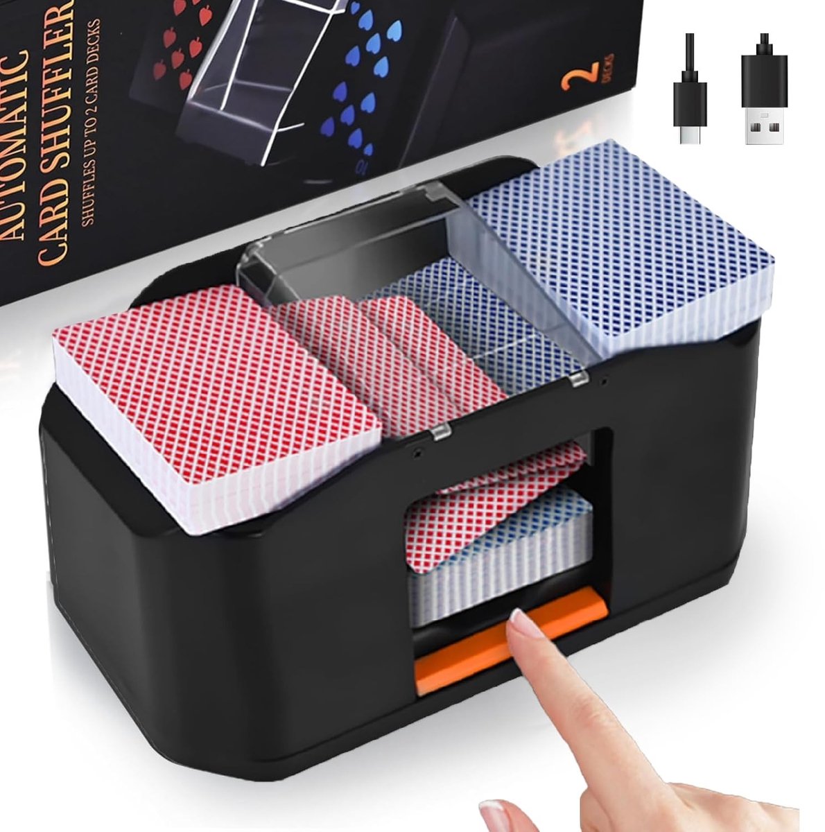 Omgoods - Geluidsloze Elektrische Kaart Shaker met 3000 mAh Batterij - Ideaal voor Kaartspellen