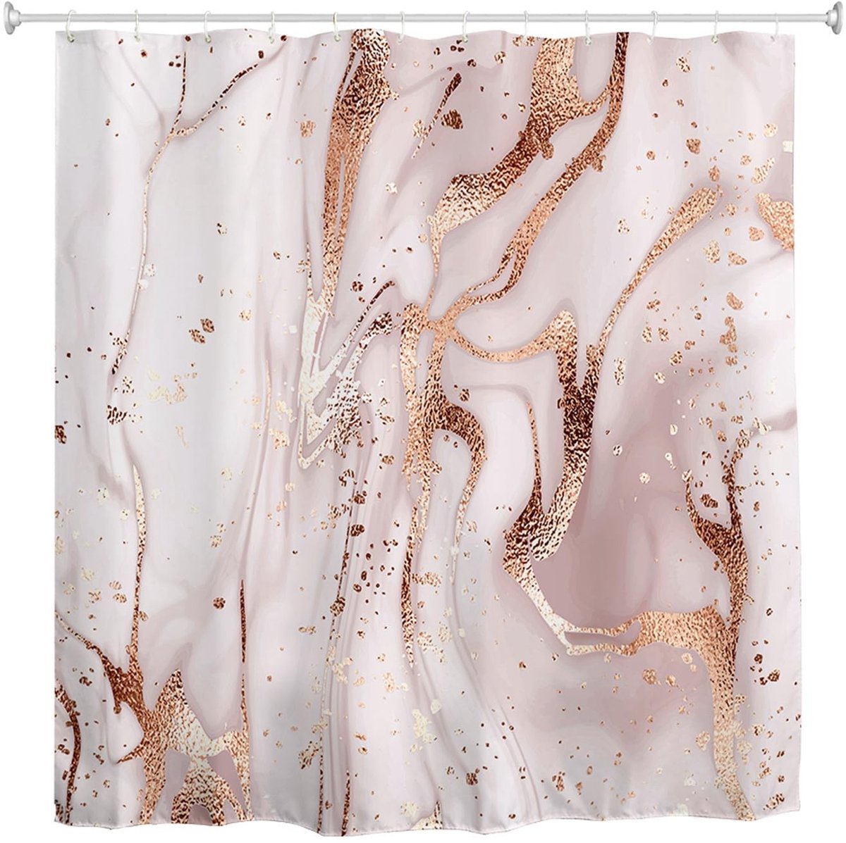Omgoods - Luxe Marmer Douchegordijn 180x200cm met 12 Haken