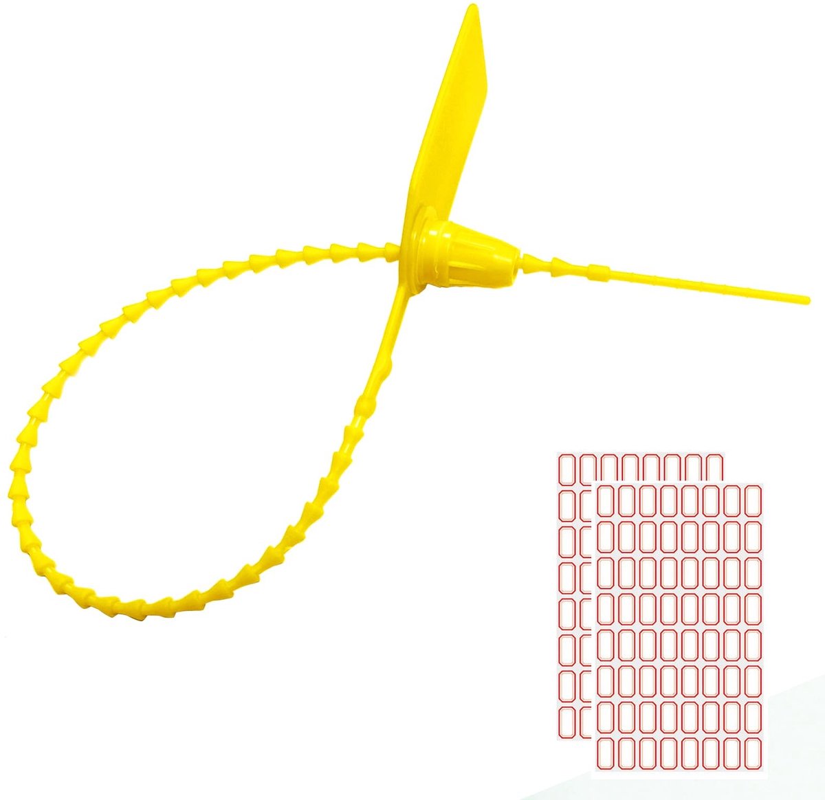 Omgoods - 100 Stuks Plastic Anti-Tamper Seals voor Brandblussers en Bagage (Geel)