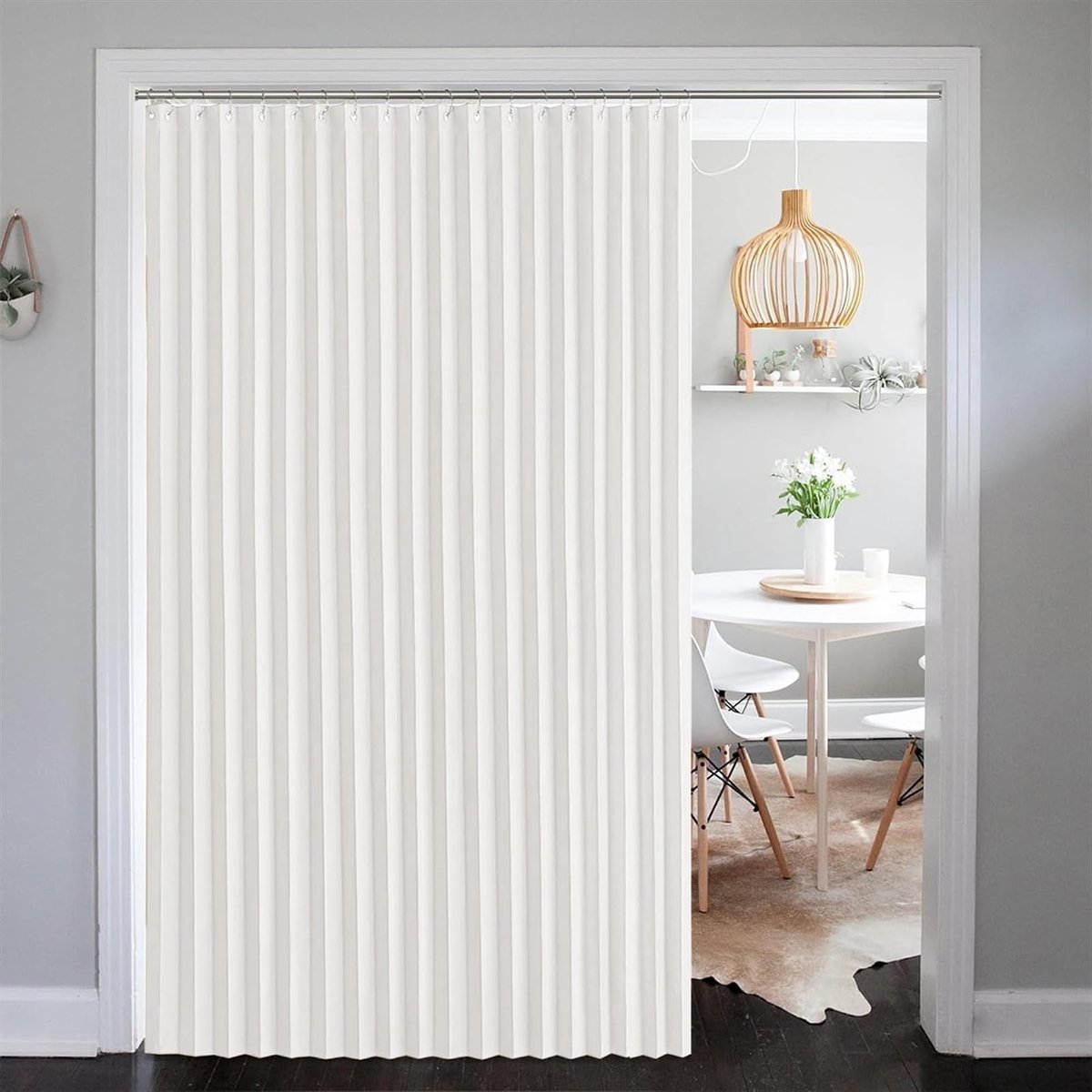 Omgoods - Magnetische Roman Deurgordijnen - Witte Vouwgordijnen - 44 x 77 cm
