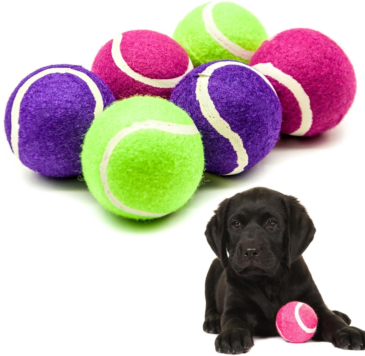 Omgoods - 6x6cm Squeaky Tennis Ball voor Honden - Rubber Speelgoed voor Boredom